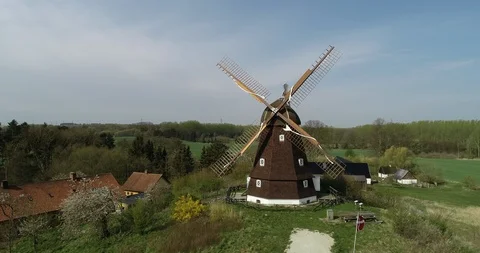 Turning around old windmill Video stock 106880345