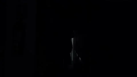 Turning on the automatic light of a common area of a hotel flashing the eyes of Stock Footage 196735536