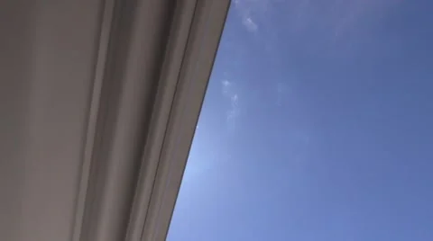 Turning automatic Sunblind up (awning up to see the Sky) Video stock 49637416