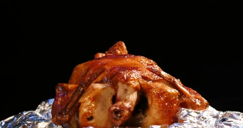 Turning on barbecued chicken Stock Footage 162619050