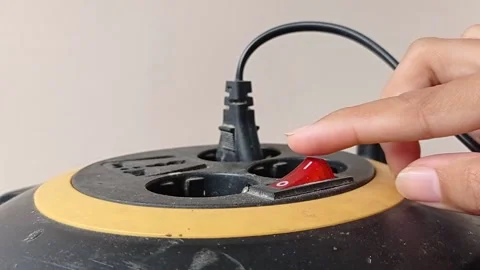 Turning on the black electrical terminal Stock Footage 146247109