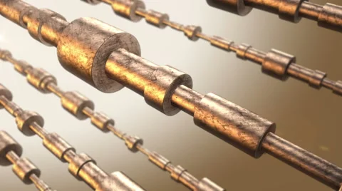 Turning bronze shaft.Seamless loop Stock Footage 46525084