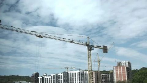 Turning building crane Video stock 131658808