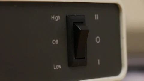 Turning off button. Changing high and low levels. Vídeos de archivo 99306739