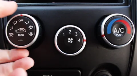 Turning on Car AC Video stock 45603590