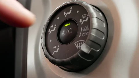 Turning off car air conditioning Stock Footage 164591230