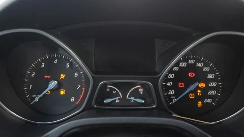 Turning on the car dashboard Stock Footage 143962645