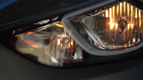 Turning the car headlights on and off | Stock Video | Pond5