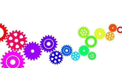 Turning colored gears Video stock 75352331