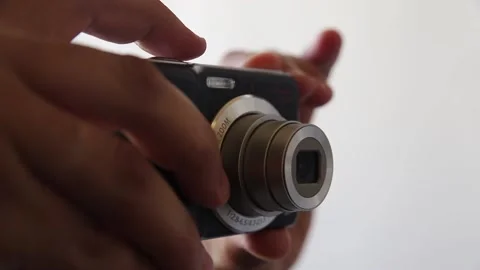 Turning off the compact camera Stock Footage 139515405