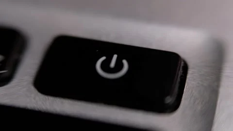 Turning on computer, Macro Stock Footage 164451779