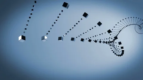 Turning Cube Shapes On Blue Background Stock Footage 107830496