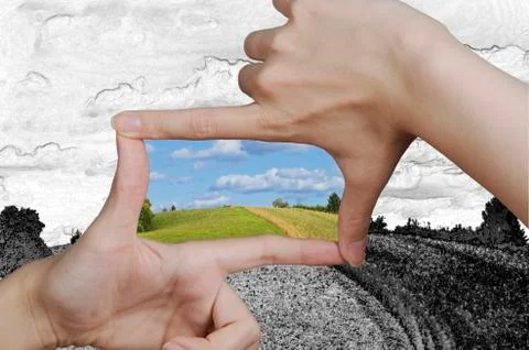 Turning a drawing of a vision into reality Stock Photos