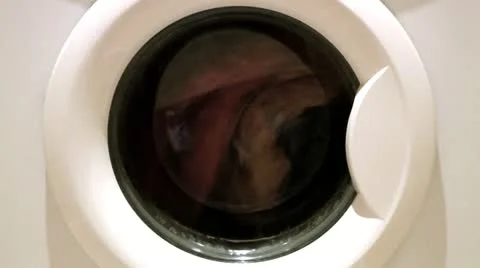 Turning drum of the washing machine is in each civilized house Stock Footage