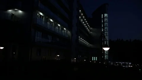 Turning evening light buildings Video stock 70510993
