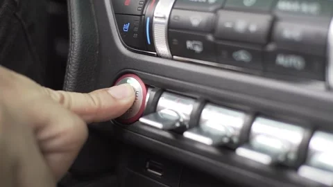Turning on ford mustang engine starts Stock Footage 140161291