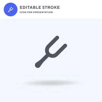 Turning Fork icon vector, filled flat sign, solid pictogram isolated on white 库存插图