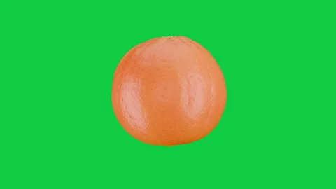 Turning of Fresh Orange Fruit isolate on green screen. Fruit food loop concept.  Stock Footage 339751556