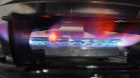 Turning on the gas burner. Stock Footage 294756084