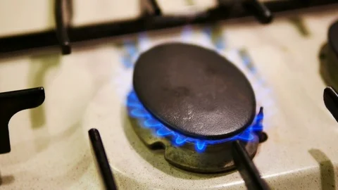 Turning on gas cooker Stock Footage 81854824