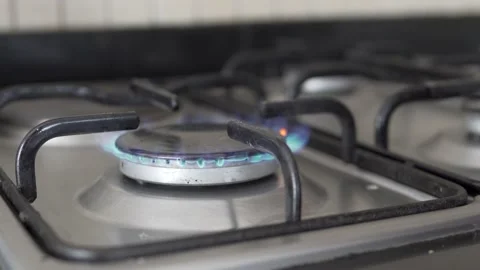 Turning on the gas stove Stock Footage 207980463