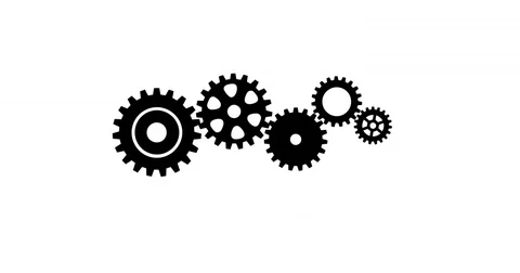 Turning gears motion graphics loop - work in progress Video stock 75344155