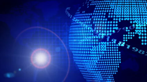 Turning Globe and Numbers Stock Footage 919249