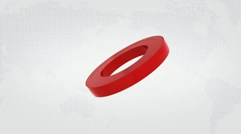Turning Globe With Red Continents On White Background Stock Footage 11527785