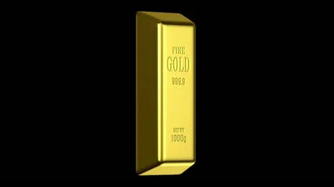 Turning gold bar Stock Footage