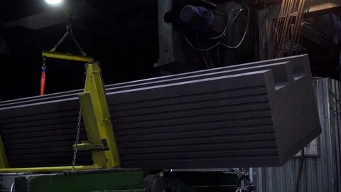 Turning graphite block electrode plant. Automated technical production. Close up 動画素材 116229352