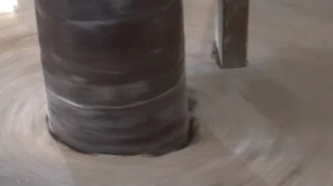 Turning the grindstone in the old mill Stock-Footage 35956351