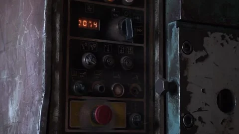 Turning on the guillotine machine Stock Footage 259304536