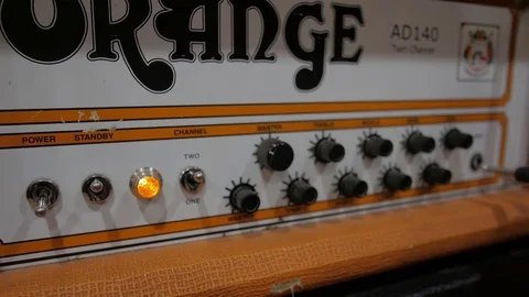 Turning guitar cab on Video stock 73673388