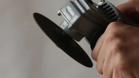 Turning on a hand side grinder Stock Footage 97641965