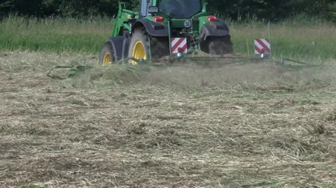 Turning Hay Stock Footage 28044426