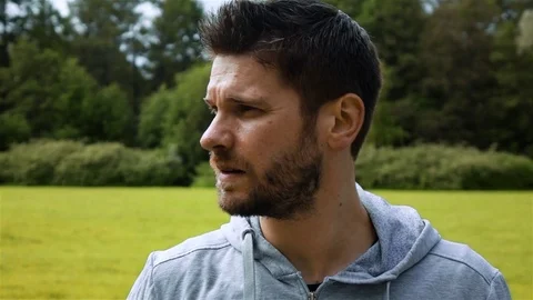 Turning head of athlete runner Stock Footage 79967080