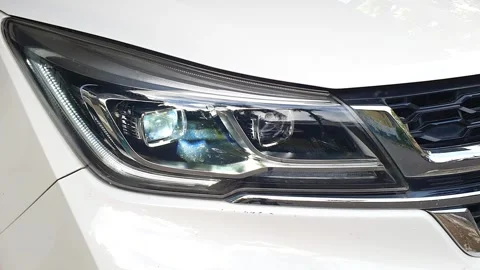 Turning on Headlight or Headlamp of a car with Daytime Running Light (DRL) .. Video stock 279256708