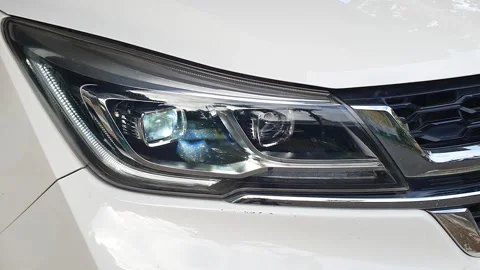 Turning on Headlight or Headlamp of a car with Daytime Running Light (DRL) .. Video stock 279256713