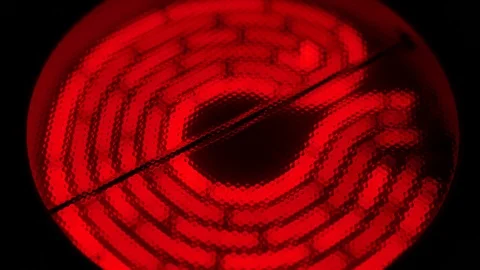 Turning on a heating coil element on an electric stove Stock Footage 104305342