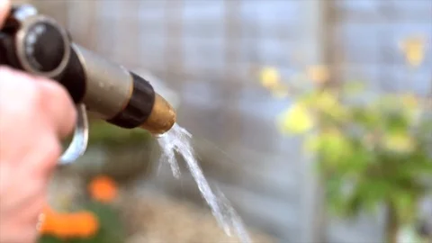 Turning Hose On Close Up Stock Footage 93551136