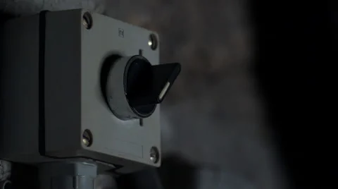 Turning an industrial switch on. Stock Footage 51811918