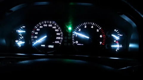 Turning on the instruments on the SUV panel Stock Footage 248986643