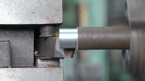 Turning lathe in action. Closeup Stock Footage 87252259