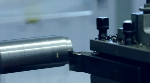 Turning lathe – Machine working with metal Stock Footage 55155595