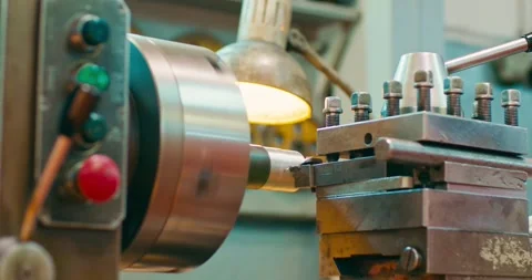 Turning Lathe Machine, Zoom in, CNC, close up Video stock 240808906