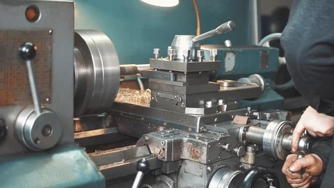 Turning on the lathe3 Video stock 87123239