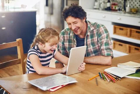 Turning learning into a much more fun and interactive experience. a father Stock Photos