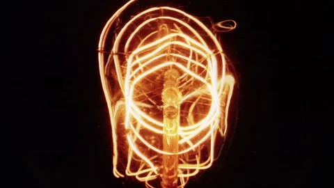 Turning Light Bulb Switch On Off Heat Waves Details Slow Motion - 50FPS PAL Stock Footage 120628839