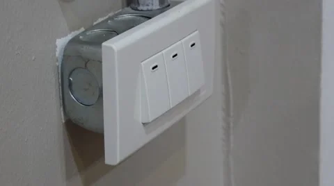 Turning Light Switch Stock Footage 62835251