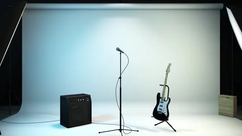 Turning lights on at empty recording studio. Stock Footage 266253795